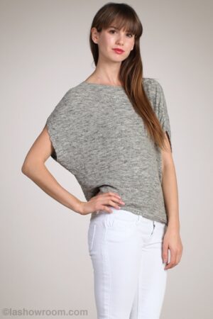 M-Rena Relaxed Jersey Boat Neckline Knit Top