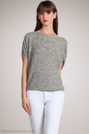M-Rena Relaxed Jersey Boat Neckline Knit Top