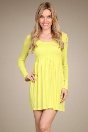 M-Rena Long Sleeve Smocked Seamless Babydoll Dress