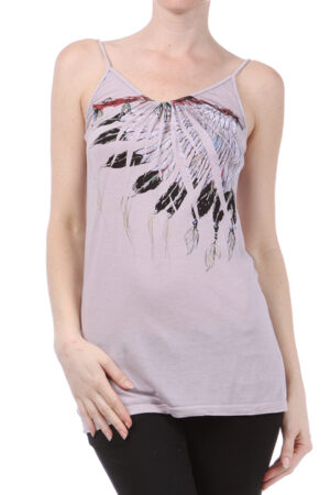 M-Rena Feather Print Seamless Camisole