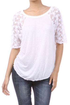 M-Rena Lace Sleeve Lady Tee