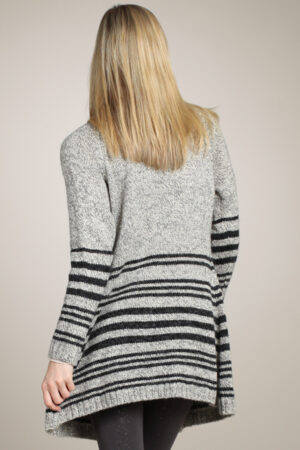 M-Rena Super Soft Striped Shawl Collar Sweater