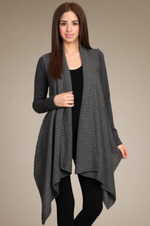 M-Rena Draped Long Sleeve Shawl Cardigan