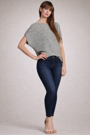 M. Rena Relaxed Jersey Boat Neckline Knit Top