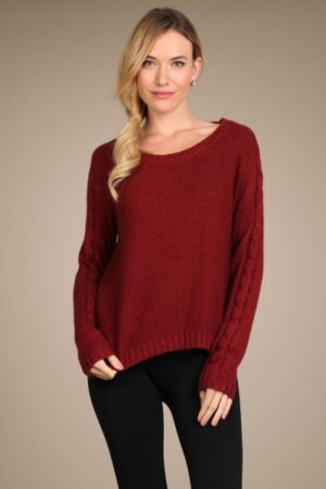 M-Rena Long Sleeve Cable Knit Sweater