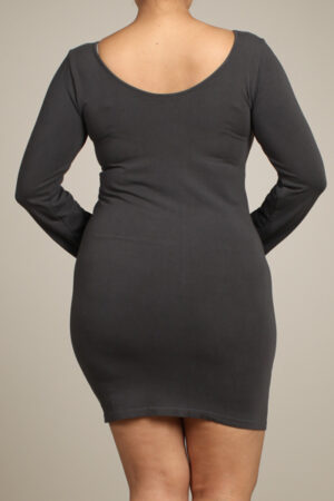 M-Rena Plus Size Long Sleeve Reversible Seamless Fitted Dress