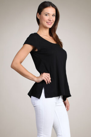 M-Rena Essential Scoop Neck Cotton Tee Top