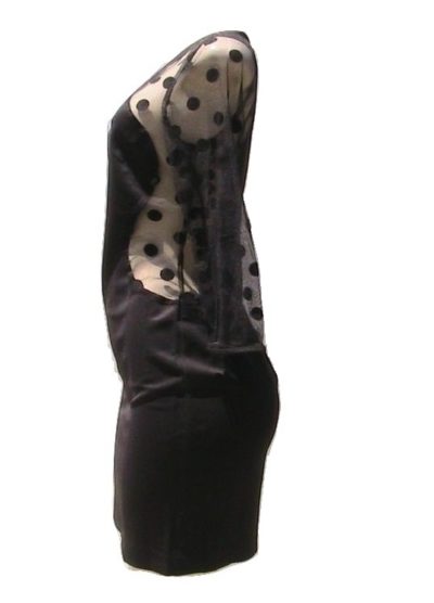 C.Luce Sexy Cocktail Dress with Polka Dots Mesh Sleeve