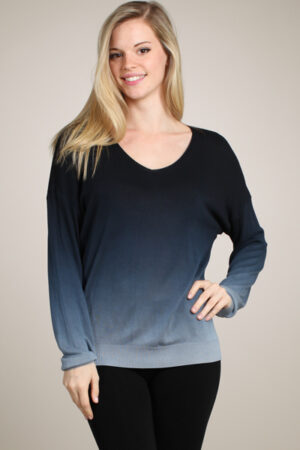 M-Rena Ombre Long Sleeve Light Weight Sweater Top