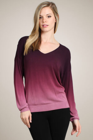 M-Rena Ombre Long Sleeve Light Weight Sweater Top