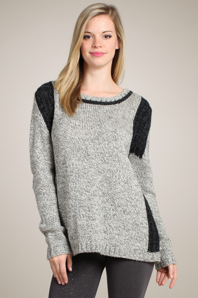 M-Rena Super Soft Color Blocked Knit Sweater