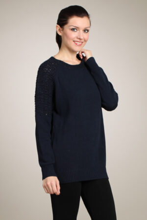M-Rena Crocheted Sleeves Knitted Sweater