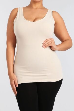 M-Rena Plus Size Seamless Reversible ScoopV-neck Tank Top