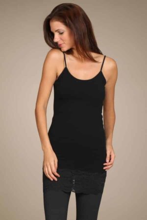 M. Rena Lace Trim Spaghetti-Strap Camisole Slip