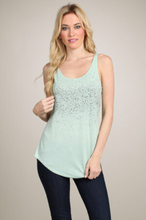M.Rena Paint Splatter Print Scoop Neck Tank Top