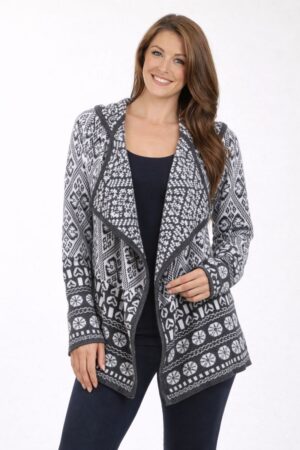 M. Rena Hoodie Super Soft Printed Cardigan