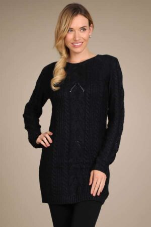 M.Rena Detachable Cowl Neck Tunic Sweater