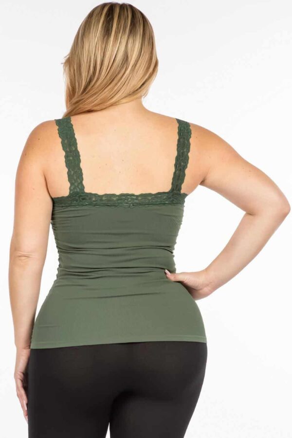 M. Rena Plus Size Corset Look Seamless Camisole Olive back