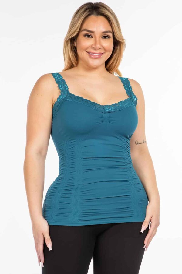 M. Rena Plus Size Corset Look Seamless Camisole Olive back