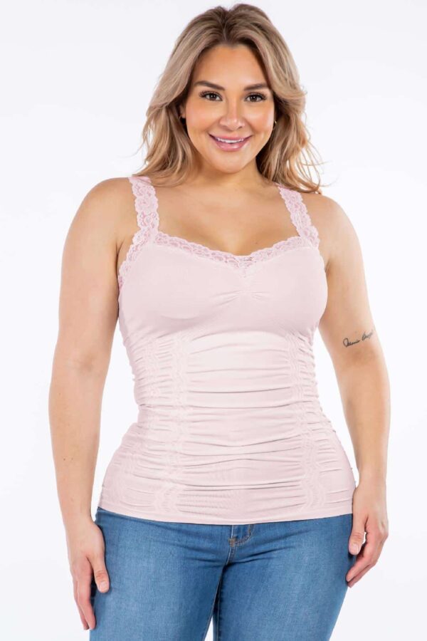 M. Rena Plus Size Corset Look Seamless Camisole Pink Sand