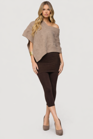 M. Rena Capri Ribbed Skirted Leggings