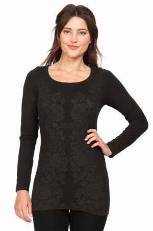 M. Rena Bohemian Lace Jacquard Seamless Tee Top