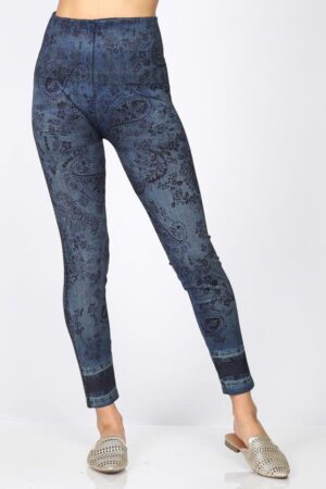 M. Rena Paisley Print Tummy Tuck Leggings