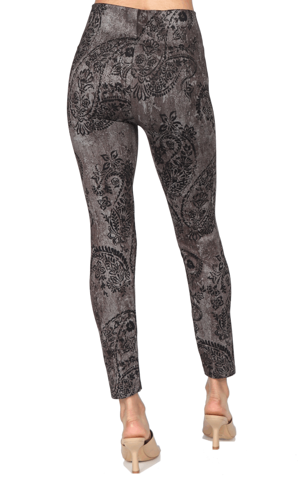 M. Rena Paisley Sublimation Print Tummy Tuck Legging - Image 3
