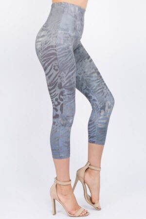 M. Rena Cropped Wild Safari Print Tummy Tuck Legging