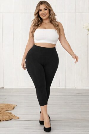 M. Rena Plus Size Cropped Seamless Rayon Leggings
