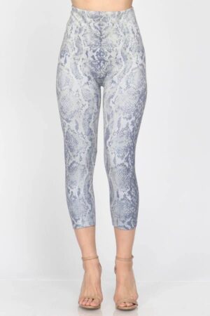 M. Rena Snake Print Cropped Leggings