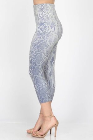 M. Rena Snake Print Cropped Leggings