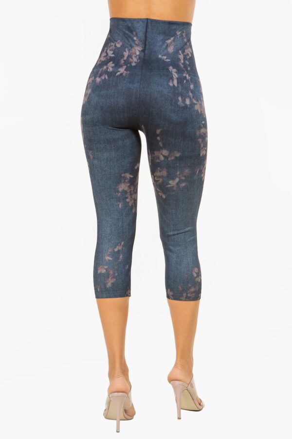M. Rena Cropped Floral Denim Leggings