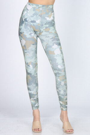 M. Rena Camo Print Tummy Control Leggings