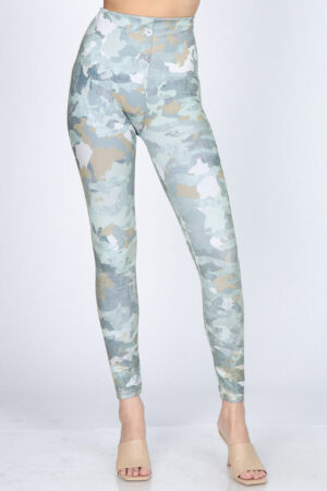 M. Rena Camo Print Tummy Control Leggings
