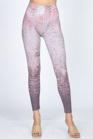 M. Rena Pink Zebra Print Tummy Control Leggings