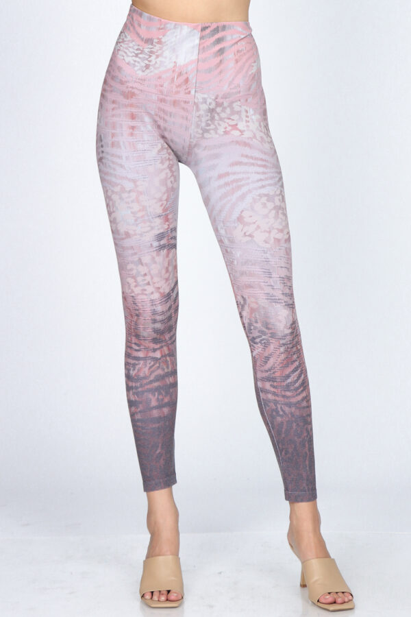 M. Rena Pink Zebra Print Tummy Control Leggings