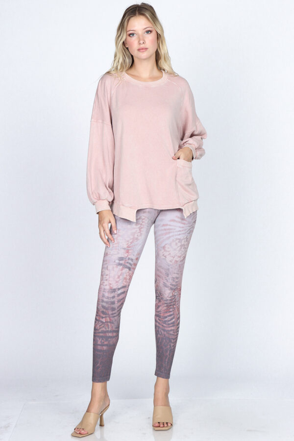 M. Rena Pink Zebra Print Tummy Control Leggings - Image 3