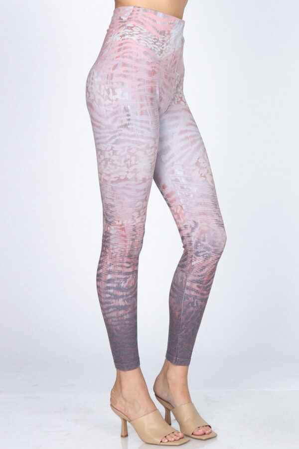 M. Rena Pink Zebra Print Tummy Control Leggings - Image 2