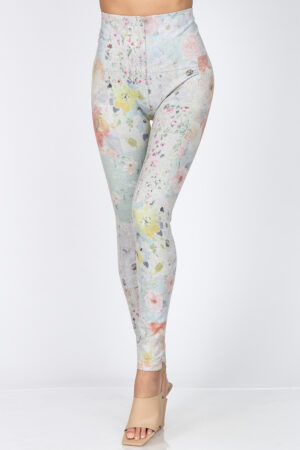 M. Rena Floral Print Tummy Control Leggings