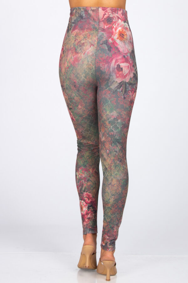M. Rena Floral Print Tummy Control Leggings - Image 3