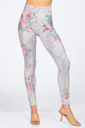 M. Rena Floral Print Tummy Control Leggings