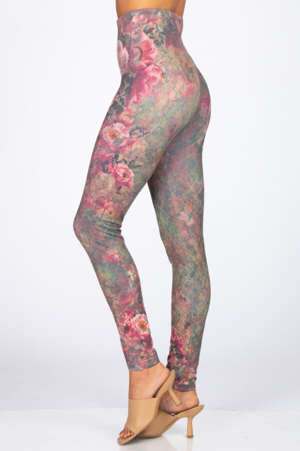 M. Rena Floral Print Tummy Control Leggings