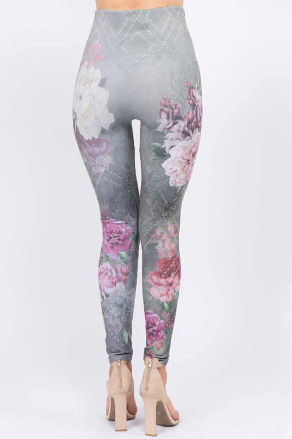 M. Rena Floral Print Tummy Control Leggings - Image 3