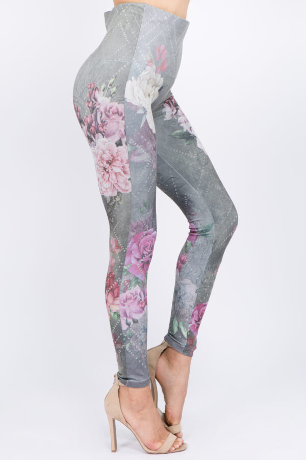 M. Rena Floral Print Tummy Control Leggings - Image 2