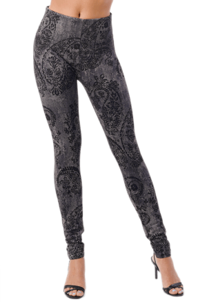 M. Rena Paisley Sublimation Print Tummy Tuck Legging