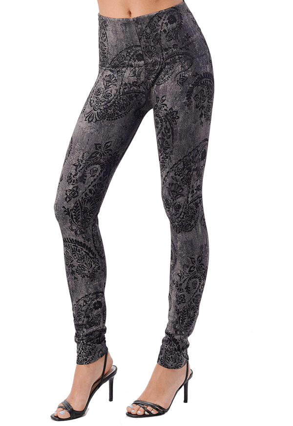 M. Rena Paisley Sublimation Print Tummy Tuck Legging - Image 2