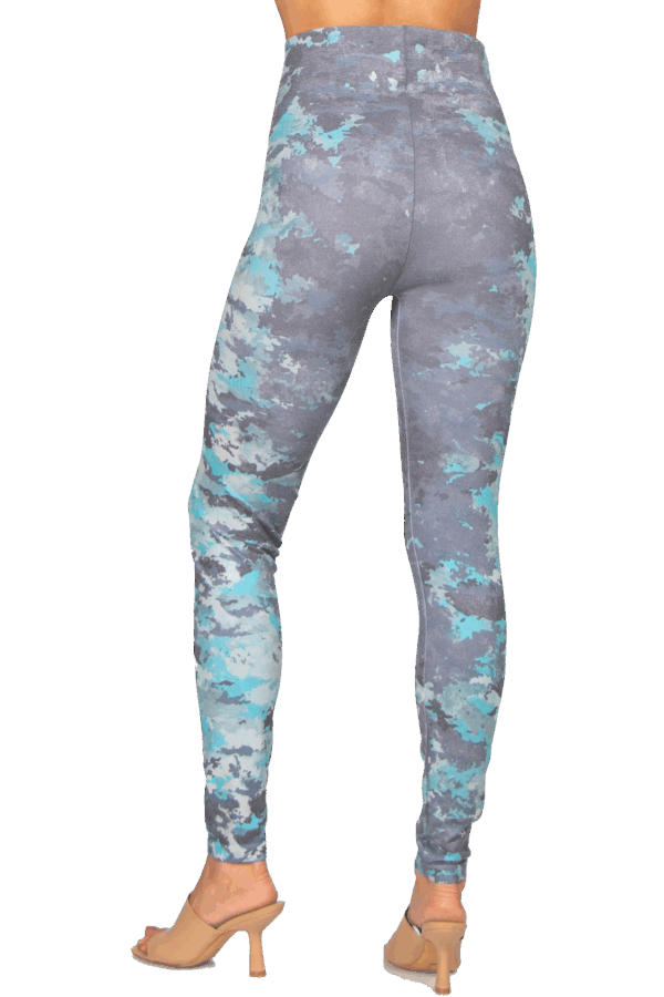 M. Rena Tie Dye Print Tummy Control Leggings - Image 3