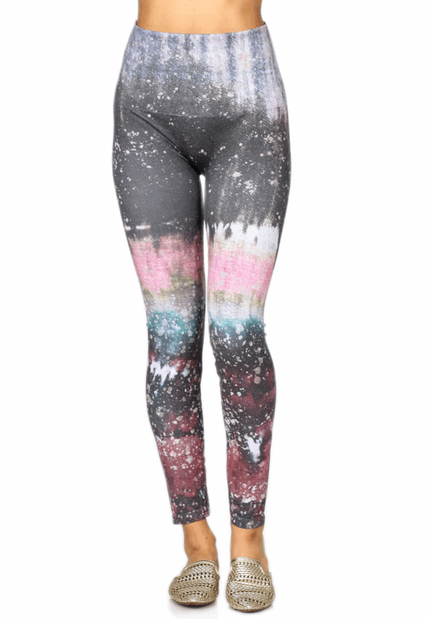 M. Rena Tie Dye Print Tummy Control Leggings