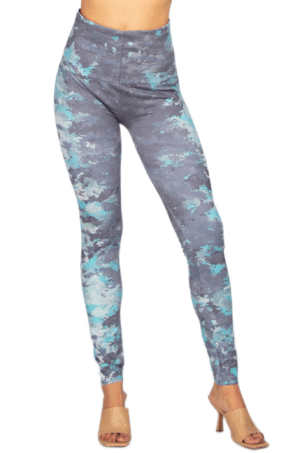 M. Rena Tie Dye Print Tummy Control Leggings